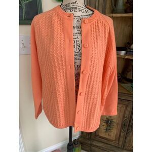 Vintage Sherbet Orange Cardigan 1980s